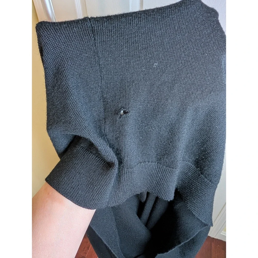 J.Crew Merino Wool Sweater Mens XLT Black Crewneck Long Sleeve Tall Fine Knit